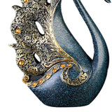 2PCS Peacock Ornaments Natural Resin Desktop Peacock Sculpture for Wine Cabinet TV Cabinet Home Blue 30cm/11.8in Height - Low Angle