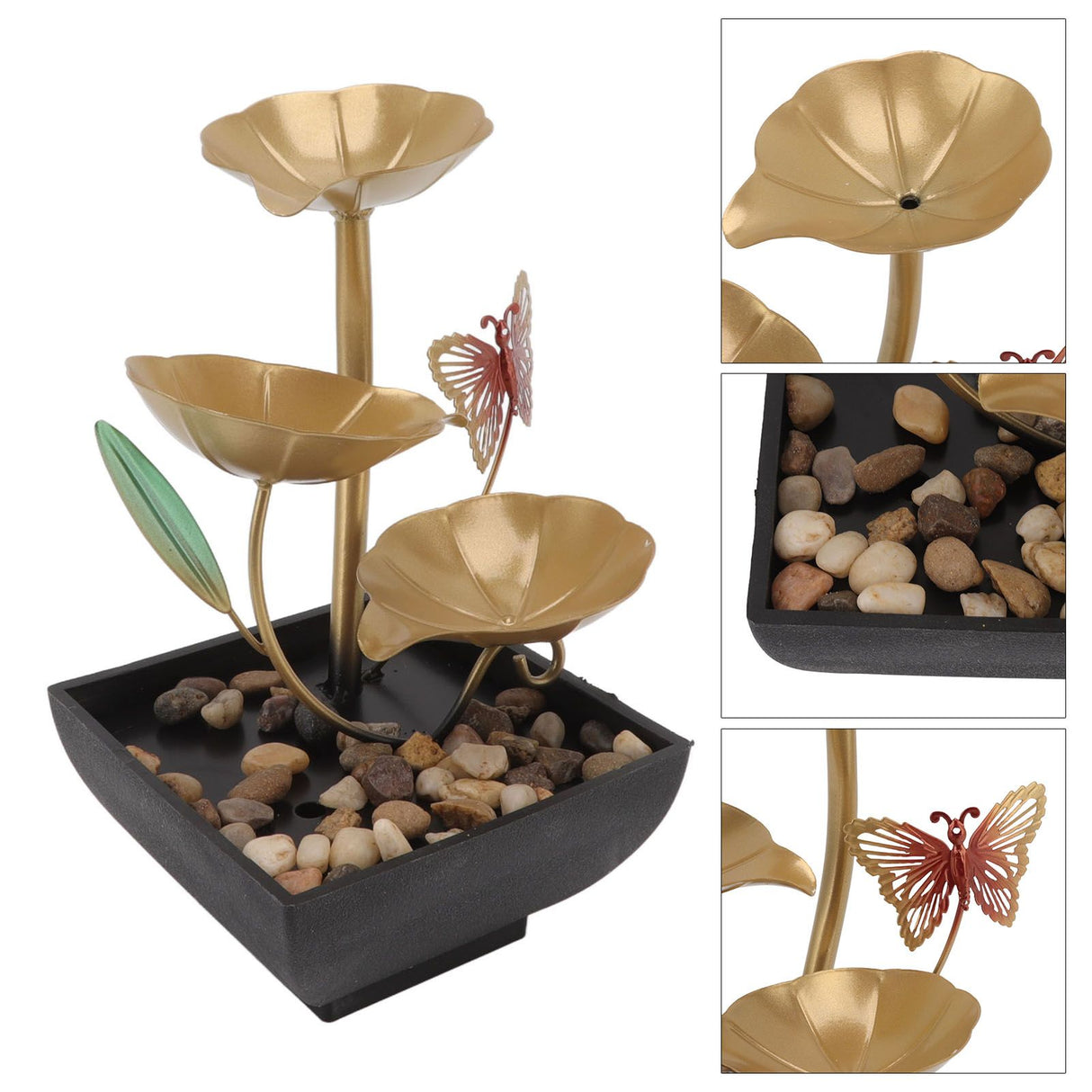 Tabletop Fountain Small Circulating Water Ornaments Indoor Waterfall for Office and Living Room AU Plug 220-240V