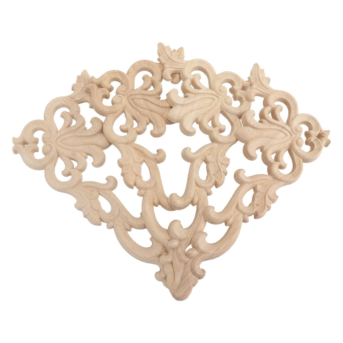 4Pcs Wood Corner Applique Decorative Carved Corner Onlay Applique for Cabinet Door Bed Wardrobe Furniture Decoration