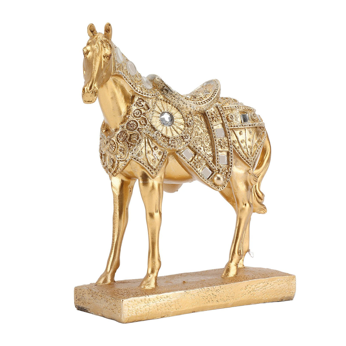 Horse Standing Statue Rearing Art Figurine Decorative Sculpture Home Decor Accent Piece Ornament