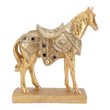 Horse Standing Statue Rearing Art Figurine Decorative Sculpture Home Decor Accent Piece Ornament - Side View