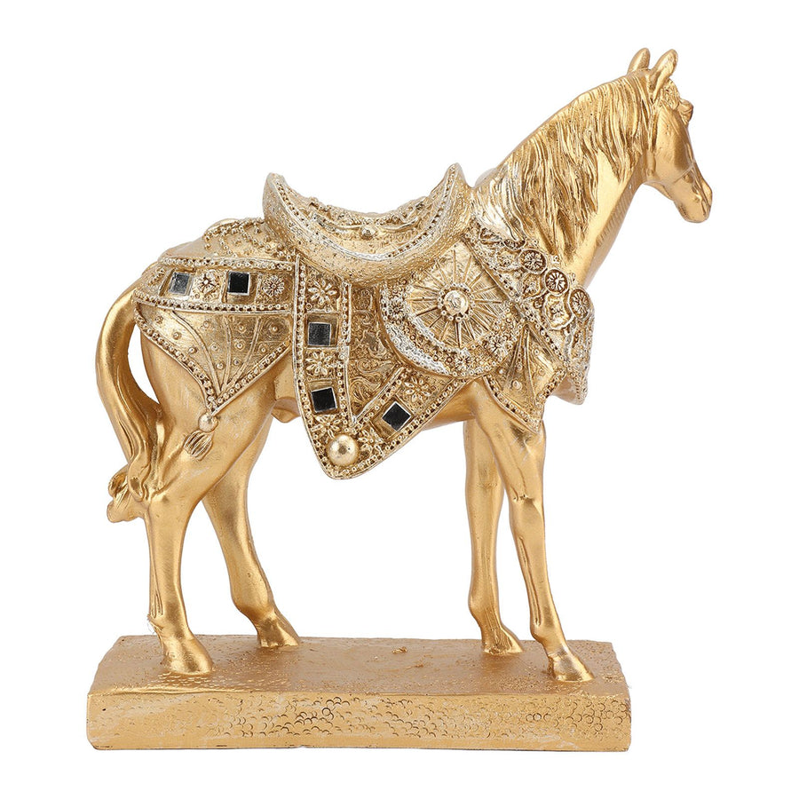 Horse Standing Statue Rearing Art Figurine Decorative Sculpture Home Decor Accent Piece Ornament