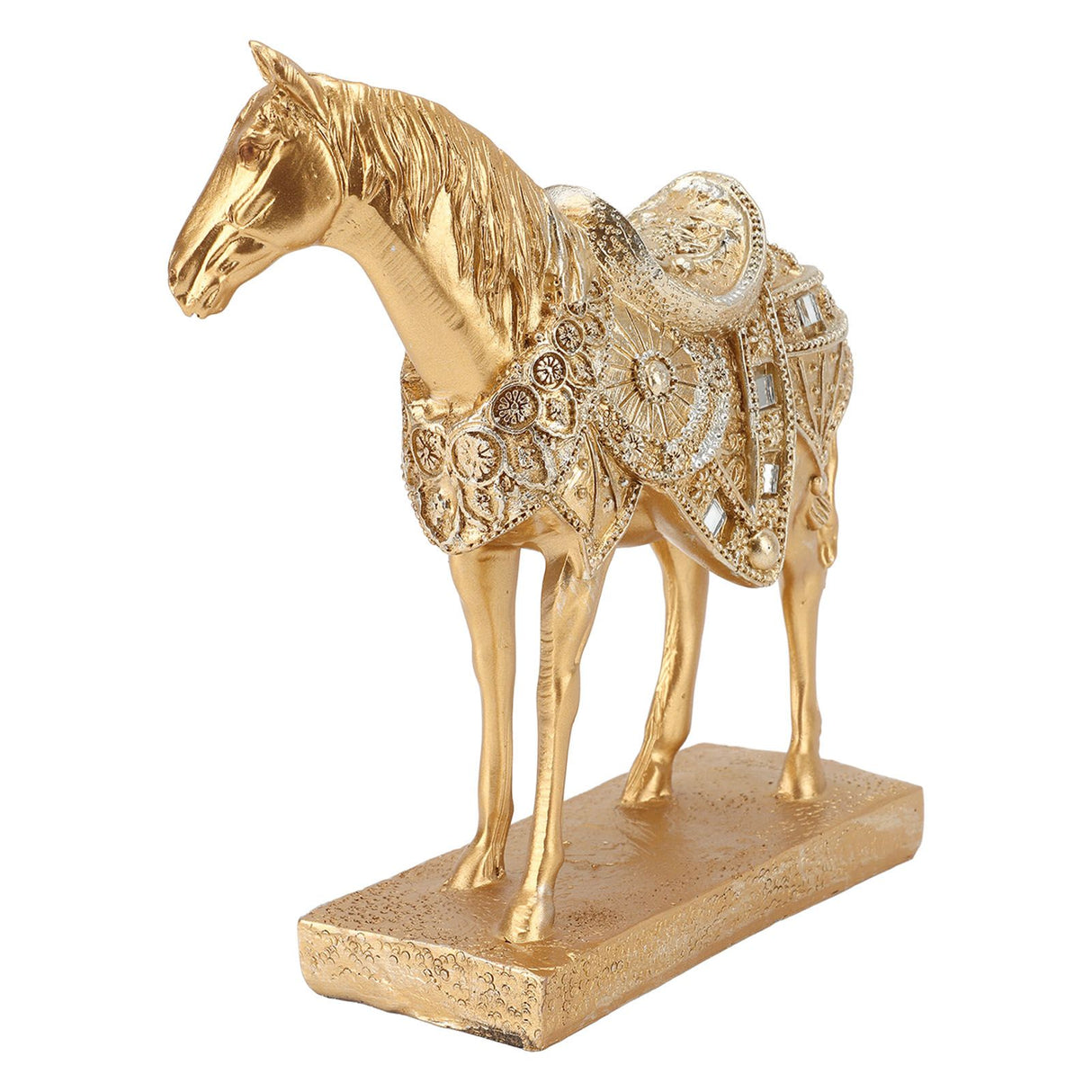 Horse Standing Statue Rearing Art Figurine Decorative Sculpture Home Decor Accent Piece Ornament