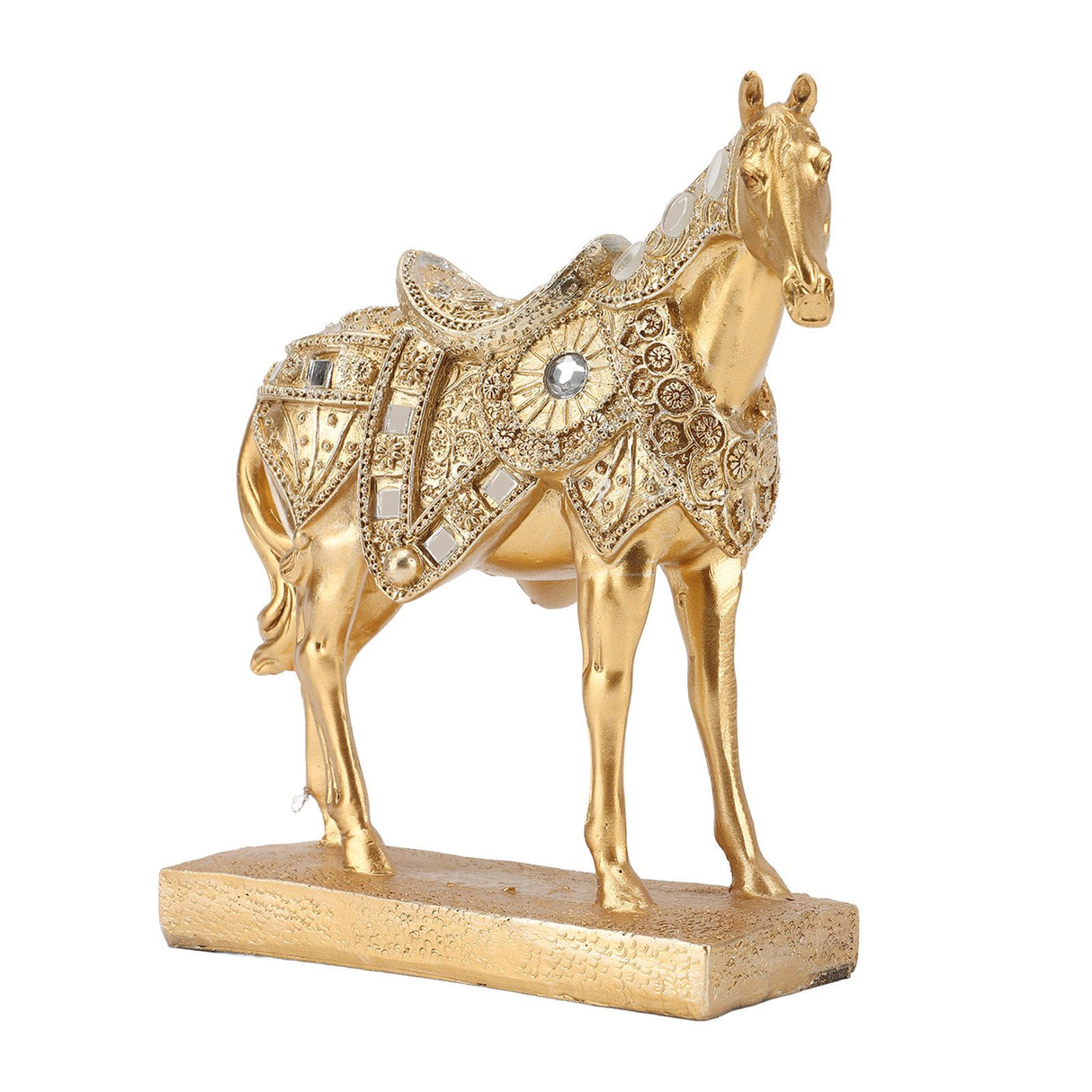Horse Standing Statue Rearing Art Figurine Decorative Sculpture Home Decor Accent Piece Ornament