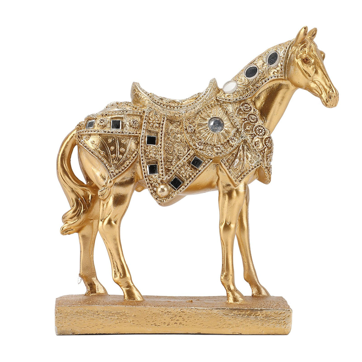 Horse Standing Statue Rearing Art Figurine Decorative Sculpture Home Decor Accent Piece Ornament