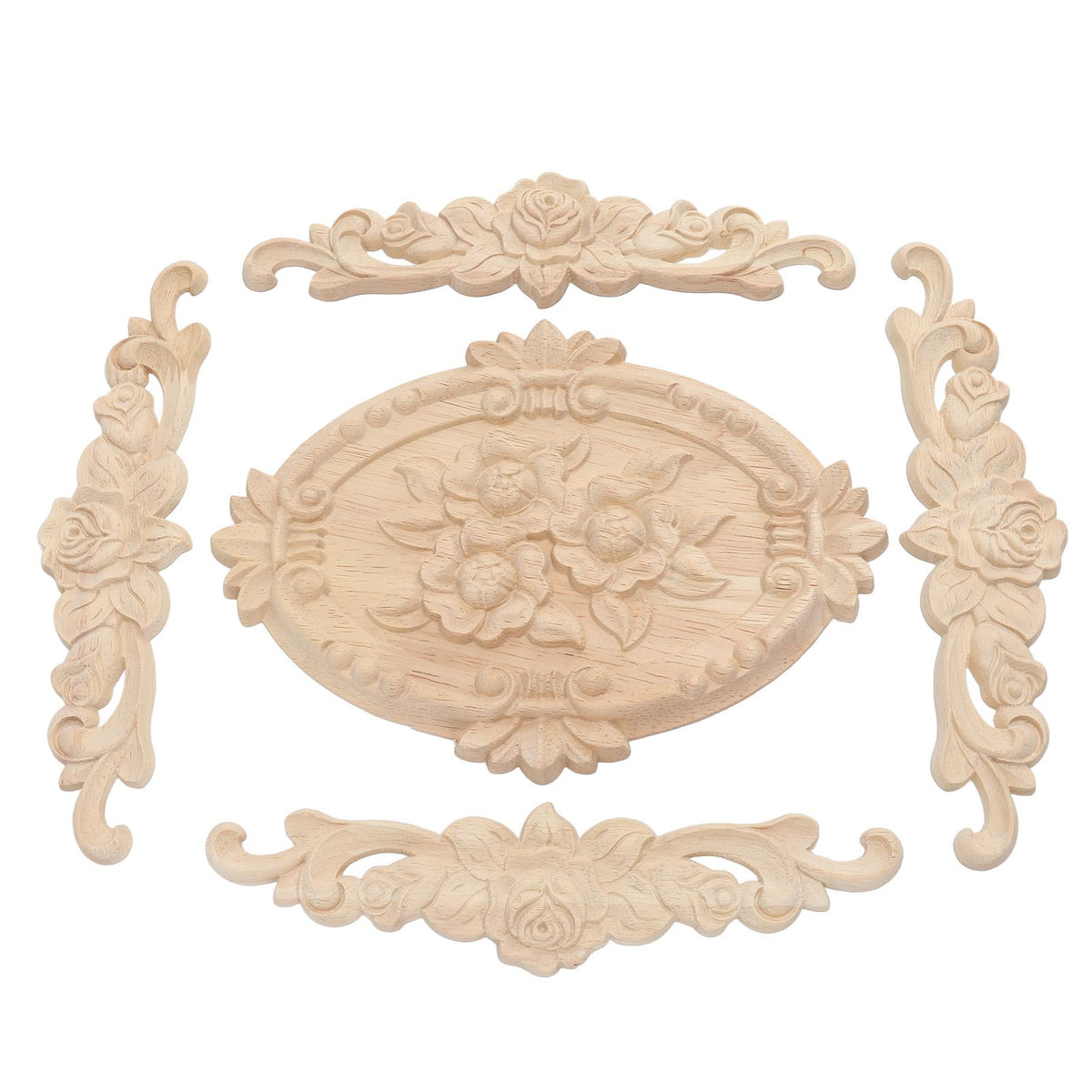 Wood Appliques European Style Exquisite Appearance Decorative Wood Carved Corner Onlay for Cabinet Door Decoration