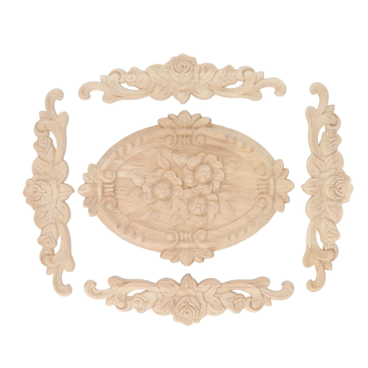 Wood Appliques European Style Exquisite Appearance Decorative Wood Carved Corner Onlay for Cabinet Door Decoration