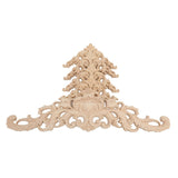 5Pcs Wooden Appliques Onlays Rubber Wood Carved 4 Corner Onlays and 1 Long Onlay for Cabinet Door Bed Wardrobe Furniture