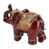 Elephant Statue Durable Resin Cute Elegant Attract Wealth Round Corner Elephant Decor for Home Bedroom Office - 45-Degree Angle