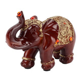 Elephant Statue Durable Resin Cute Elegant Attract Wealth Round Corner Elephant Decor for Home Bedroom Office - Rear View
