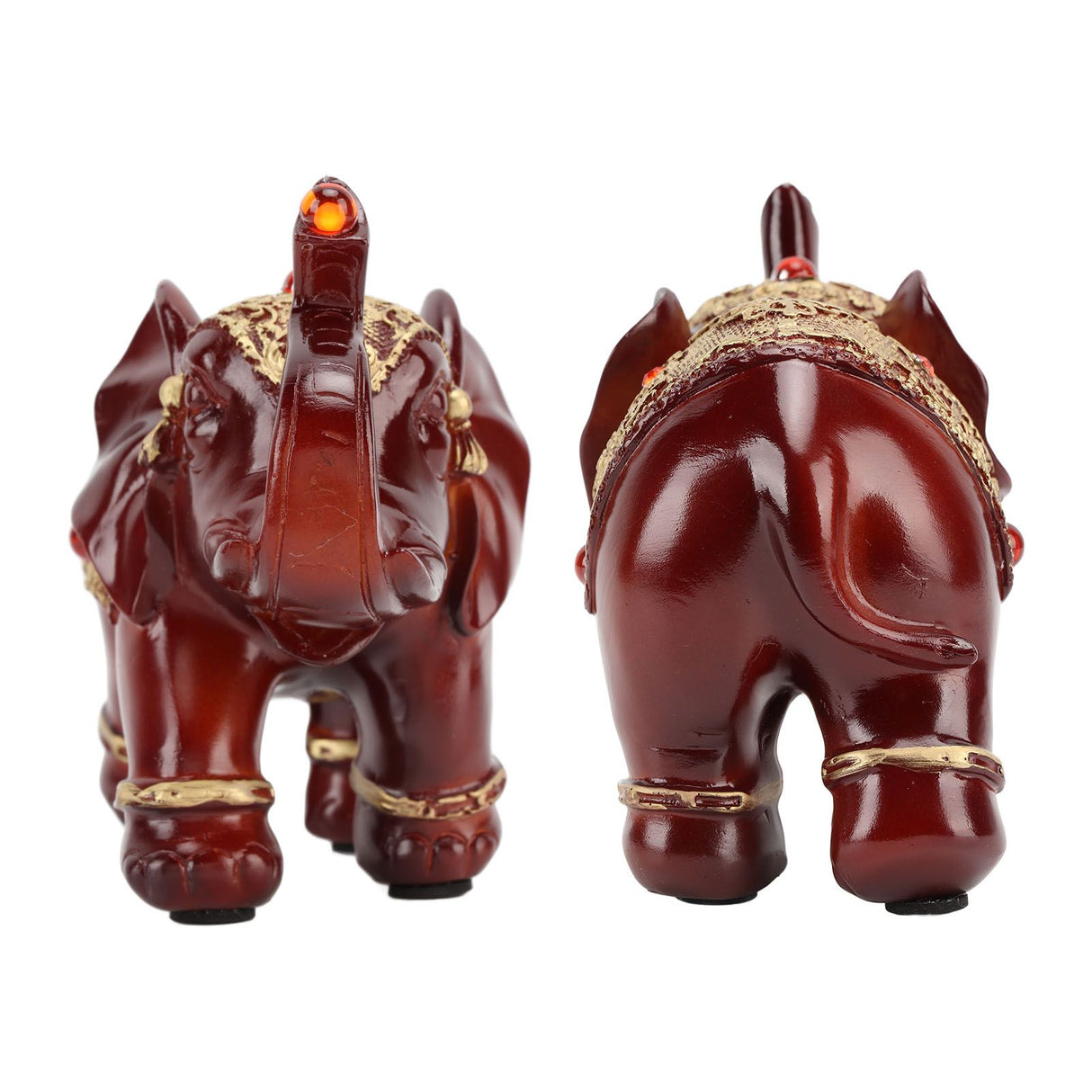 Elephant Statue Durable Resin Cute Elegant Attract Wealth Round Corner Elephant Decor for Home Bedroom Office