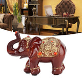 Elephant Statue Durable Resin Cute Elegant Attract Wealth Round Corner Elephant Decor for Home Bedroom Office - Extra Image