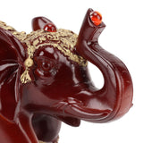 Elephant Statue Durable Resin Cute Elegant Attract Wealth Round Corner Elephant Decor for Home Bedroom Office