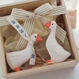 White Duck Ornaments Gypsum Lifelike Duck Figurine Decoration for Home Shooting Props - Extra Image