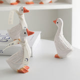 White Duck Ornaments Gypsum Lifelike Duck Figurine Decoration for Home Shooting Props - Extra Image