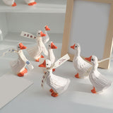 White Duck Ornaments Gypsum Lifelike Duck Figurine Decoration for Home Shooting Props