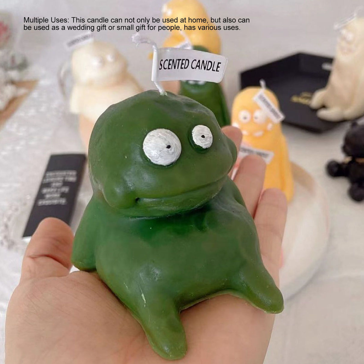 Clay Man Shaped Candle Cartoon Fragrant Candles Funny Ugly Cute Candle Souvenirs Fat Green
