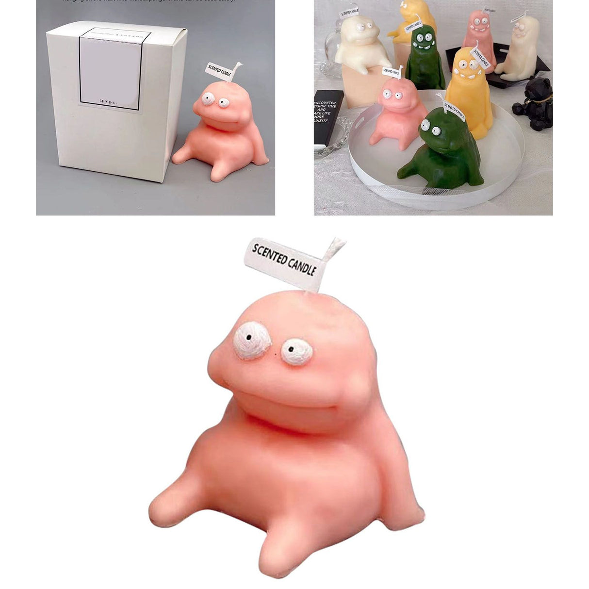Clay Man Shaped Candle Cartoon Fragrant Candles Funny Ugly Cute Candle Souvenirs Fat Pink