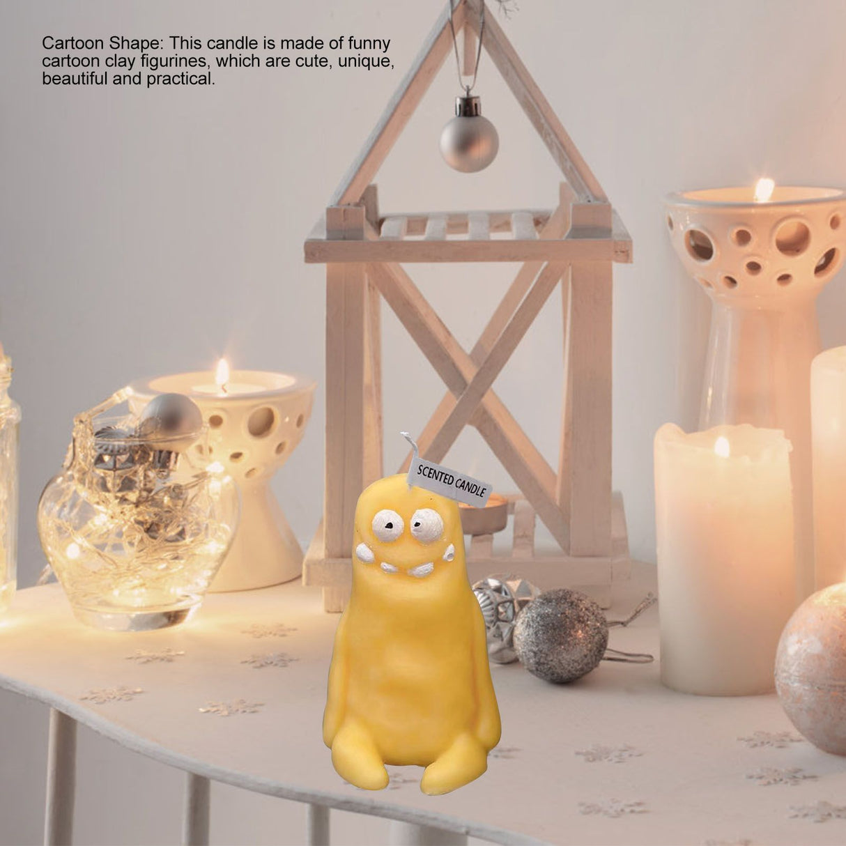 Clay Man Shaped Candle Cartoon Fragrant Candles Funny Ugly Cute Candle Souvenirs Thin Yellow