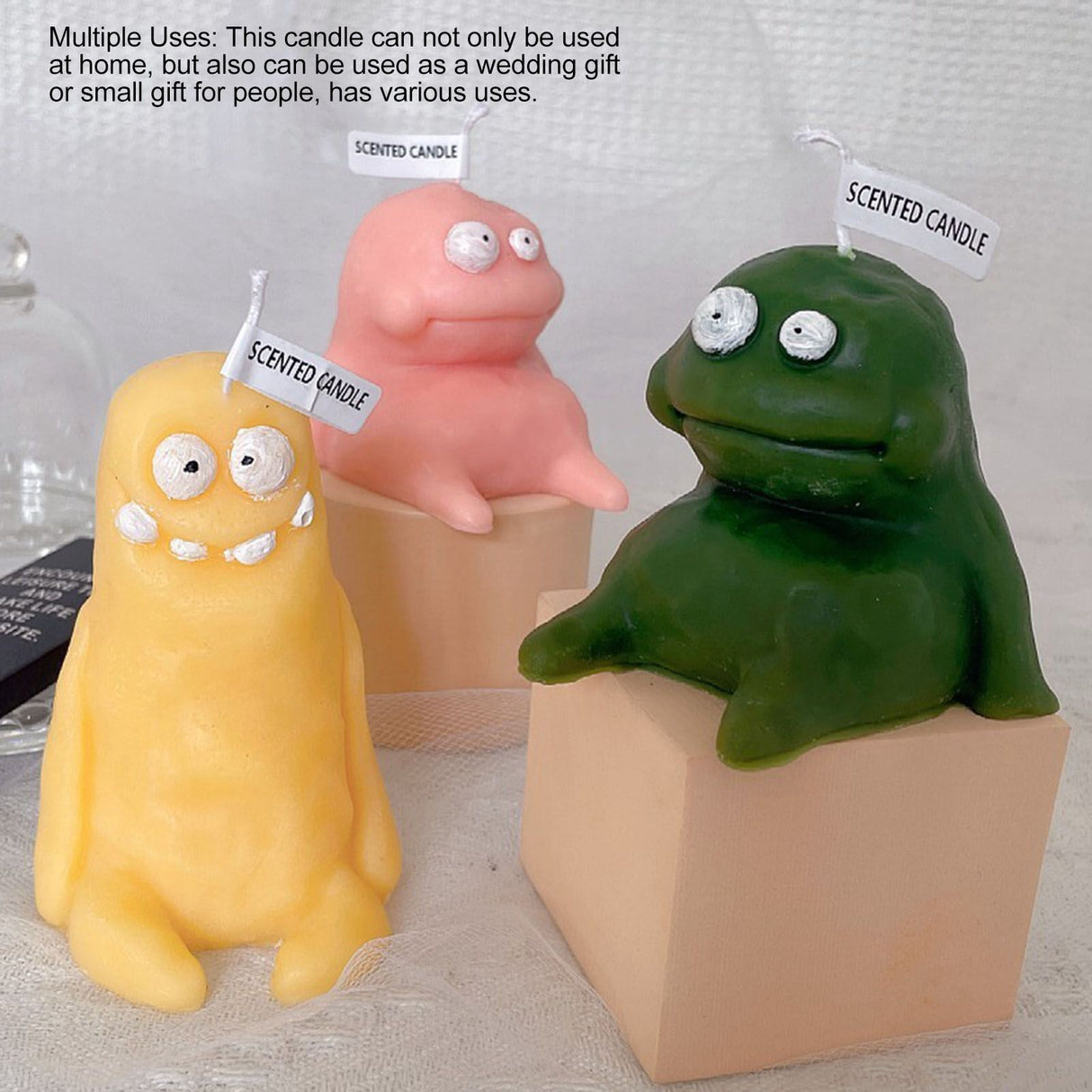 Clay Man Shaped Candle Cartoon Fragrant Candles Funny Ugly Cute Candle Souvenirs Thin Yellow