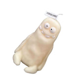 Clay Man Shaped Candle Cartoon Fragrant Candles Funny Ugly Cute Candle Souvenirs Thin White - Top-Down View
