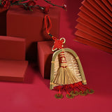 Broom Dustpan Decor Chinese Year Ornament Pendant New Tassel Hanging Decor Mini Fortune Broom Decoration B2