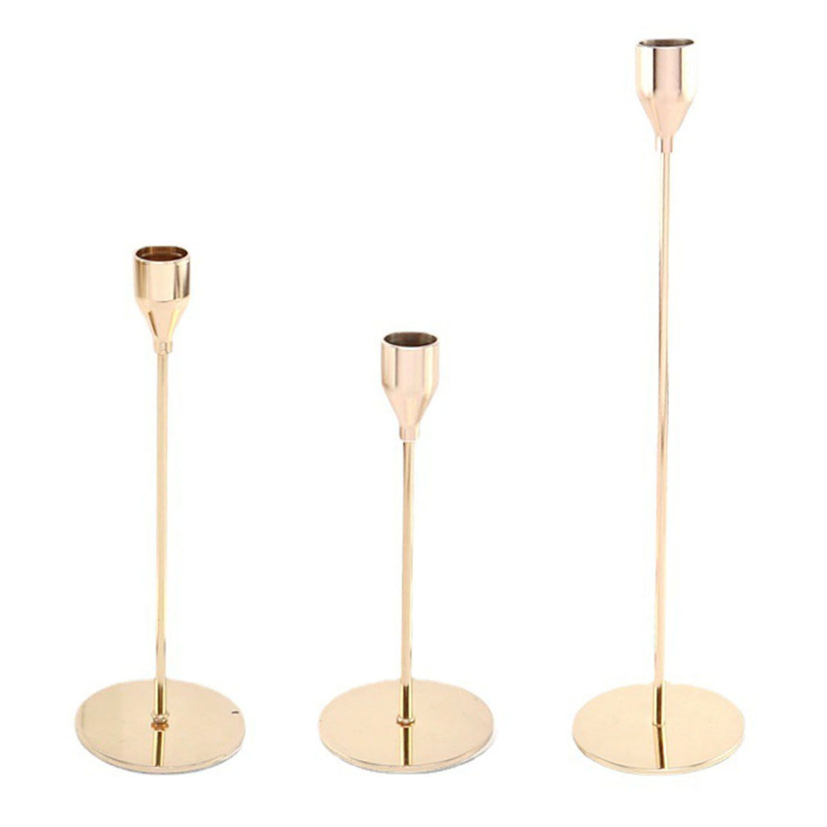 Candle Holders Set of 3 for Taper Candles Decorative Candlestick Metal Stand for Wedding Dinning Party