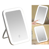 Makeup Mirror USB Rechargeable Foldable Portable Touch Regulable LED Makeup Mirror for Bathroom Travel