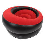 Inflatable Couch Flocking Air Sofa Simple Inflatable Chair for Living Room Bedroom Reading Room Office Balcony Travel Red - Front View
