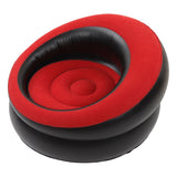 Inflatable Couch Flocking Air Sofa Simple Inflatable Chair for Living Room Bedroom Reading Room Office Balcony Travel Red