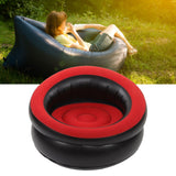 Inflatable Couch Flocking Air Sofa Simple Inflatable Chair for Living Room Bedroom Reading Room Office Balcony Travel Red - Extra Image