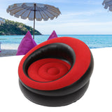 Inflatable Couch Flocking Air Sofa Simple Inflatable Chair for Living Room Bedroom Reading Room Office Balcony Travel Red - Extra Image