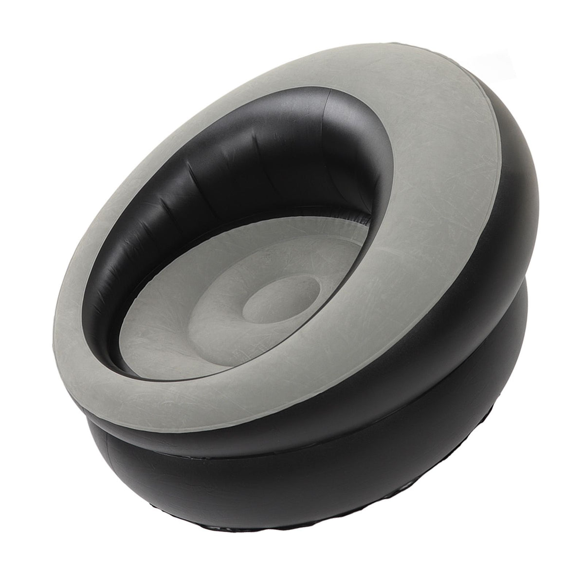 Inflatable Couch Flocking Air Sofa Simple Inflatable Chair for Living Room Bedroom Reading Room Office Balcony Travel Grey