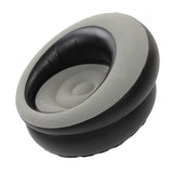 Inflatable Couch Flocking Air Sofa Simple Inflatable Chair for Living Room Bedroom Reading Room Office Balcony Travel Grey - Front View