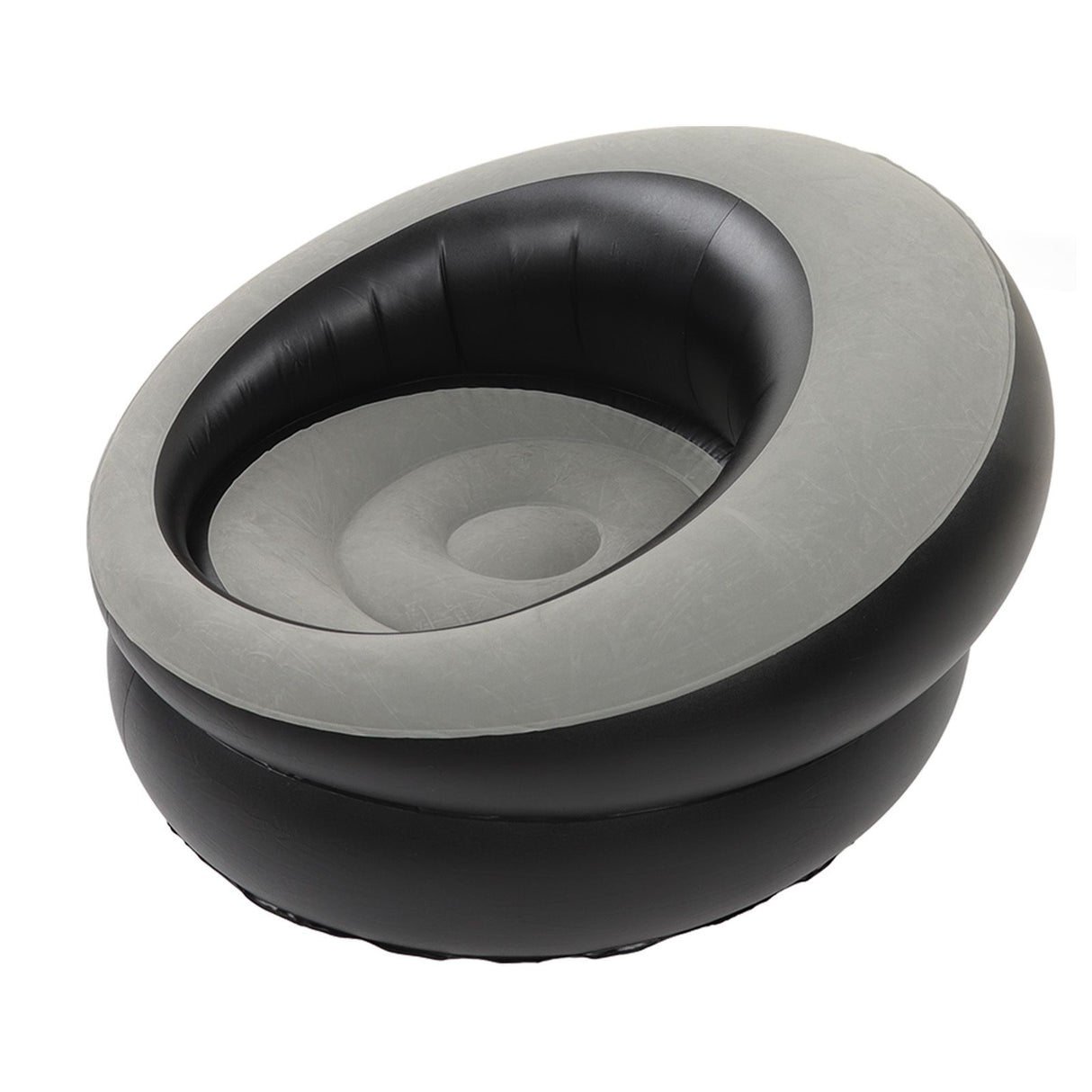 Inflatable Couch Flocking Air Sofa Simple Inflatable Chair for Living Room Bedroom Reading Room Office Balcony Travel Grey