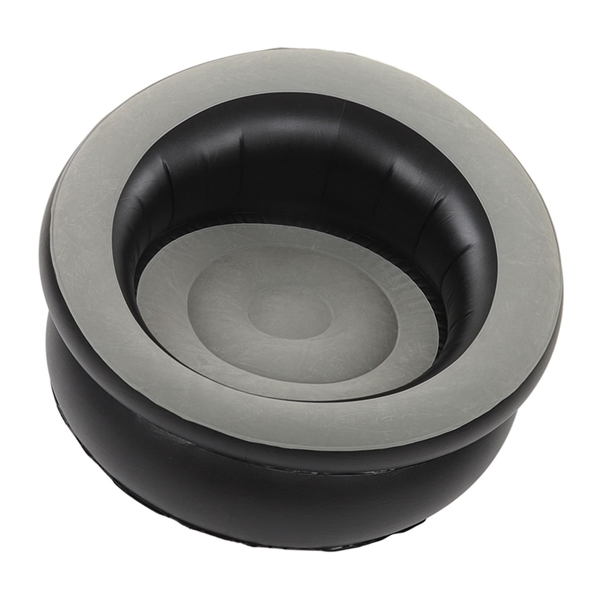 Inflatable Couch Flocking Air Sofa Simple Inflatable Chair for Living Room Bedroom Reading Room Office Balcony Travel Grey