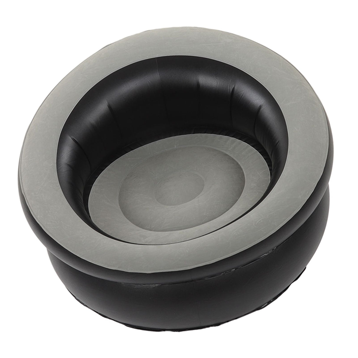 Inflatable Couch Flocking Air Sofa Simple Inflatable Chair for Living Room Bedroom Reading Room Office Balcony Travel Grey
