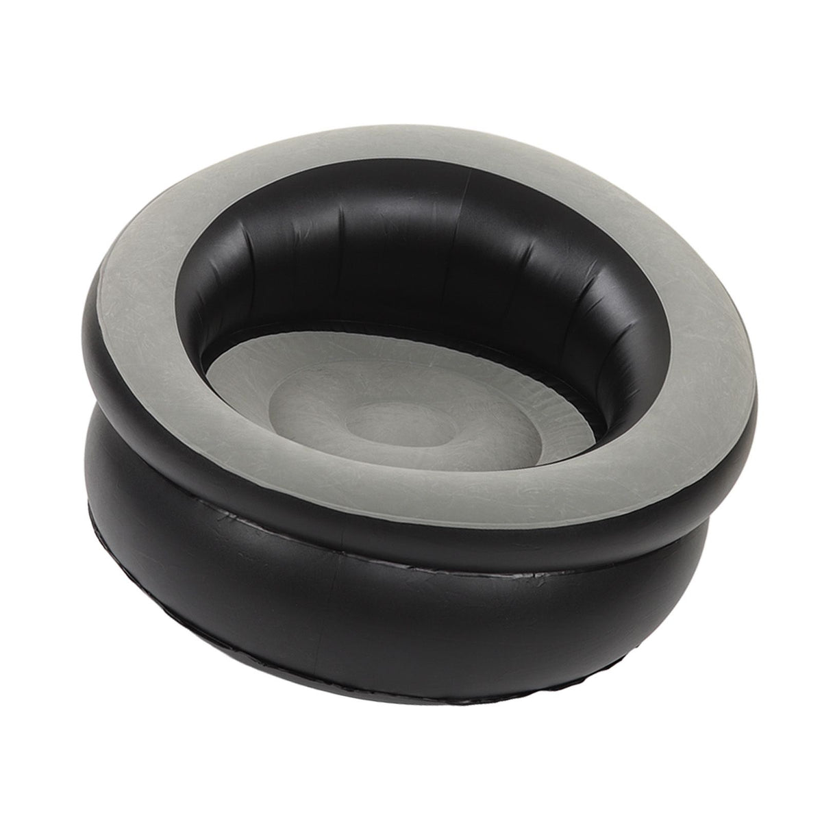 Inflatable Couch Flocking Air Sofa Simple Inflatable Chair for Living Room Bedroom Reading Room Office Balcony Travel Grey