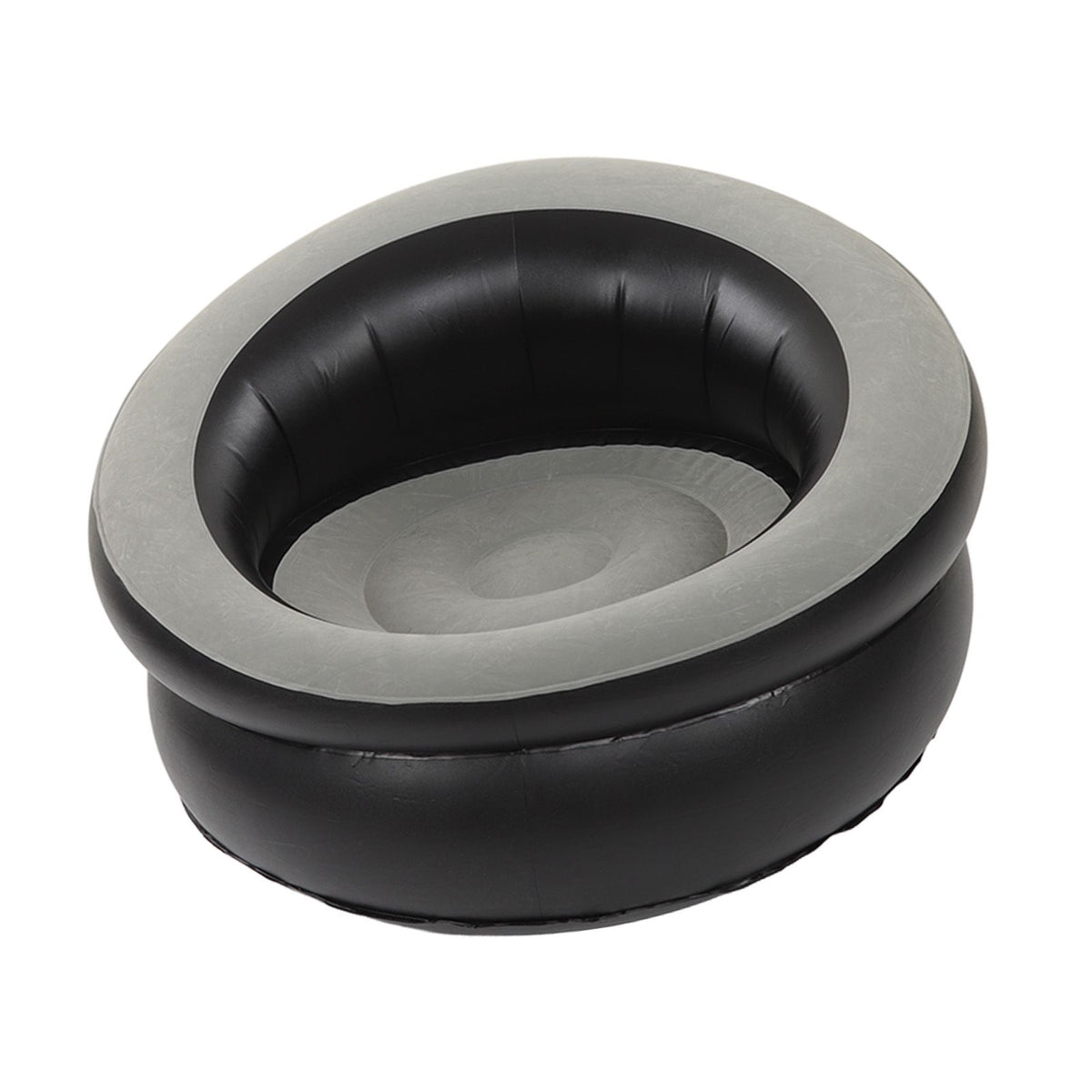 Inflatable Couch Flocking Air Sofa Simple Inflatable Chair for Living Room Bedroom Reading Room Office Balcony Travel Grey