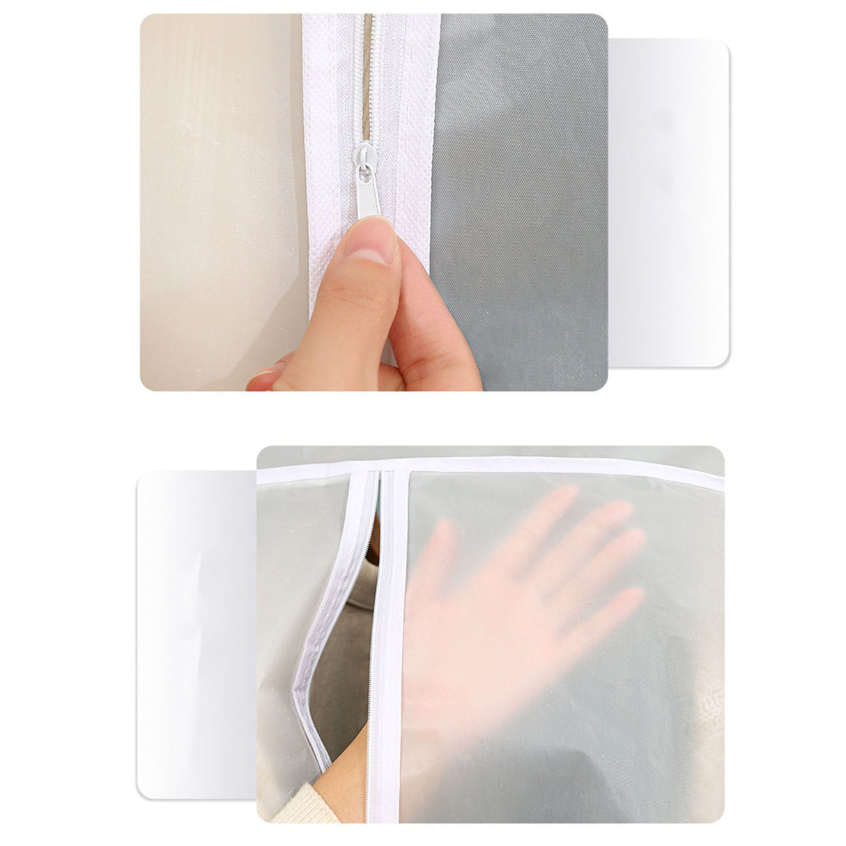 Hanging Garment Bags Transparent Stereo Clothing Dust Cover Home Washable Overcoat Suit Storage Bag 50x60x90cm