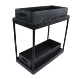 Under Sink Organizer Sliding Pull Out Double Layer Under Sink Countertop Organizer for Bathroom Kitchen Laundry Room Black - Extra Image