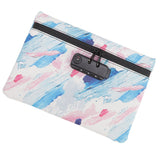 Smell Proof Bag PU Leather Reinforced Stitching Waterproof Zipper Closure Odor Proof Pouch with Password Lock Colorful