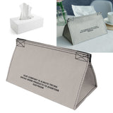 Tissue Box Cover Leather Tissue Dispenser Waterproof Simple Modern Style for Living Room Bedroom Grey