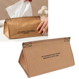 Tissue Box Cover Leather Tissue Dispenser Waterproof Simple Modern Style for Living Room Bedroom Buff