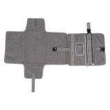 Portable Baby Diaper Changing Mat Foldable Multi Storage Pockets Soft Skin Friendly Oxford Cloth Diaper Changing Pad Gray - Rear View