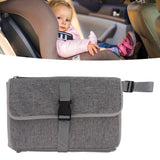 Portable Baby Diaper Changing Mat Foldable Multi Storage Pockets Soft Skin Friendly Oxford Cloth Diaper Changing Pad Gray