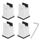 4pcs Adjustable Furniture Risers with Screw Clamp Rubber Bed Couch Risers for Heavy Duty Furniture White