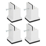 4pcs Adjustable Furniture Risers with Screw Clamp Rubber Bed Couch Risers for Heavy Duty Furniture White