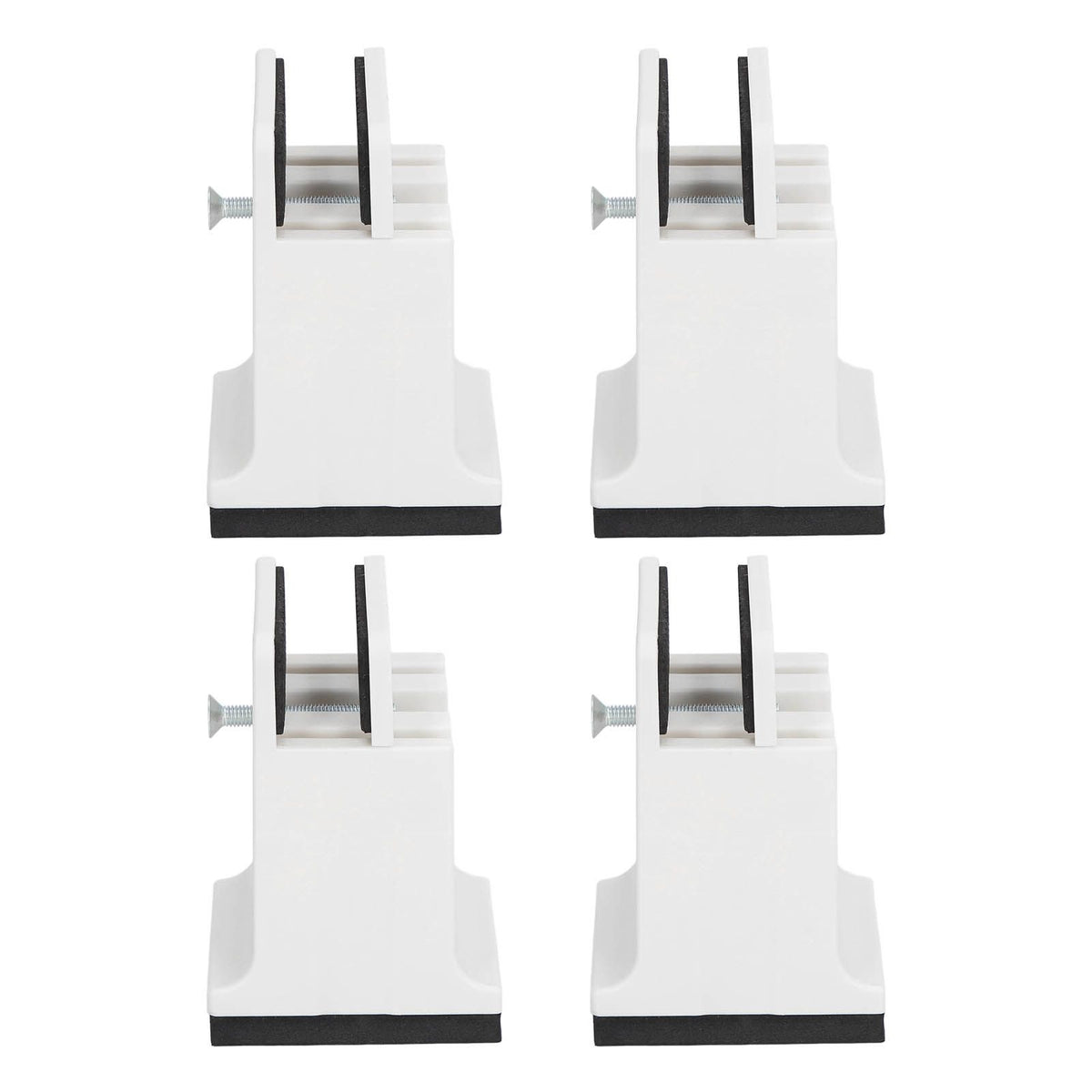 4pcs Adjustable Furniture Risers with Screw Clamp Rubber Bed Couch Risers for Heavy Duty Furniture White