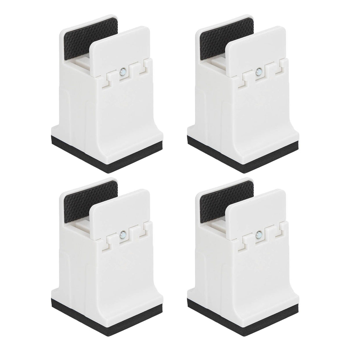 4pcs Adjustable Furniture Risers with Screw Clamp Rubber Bed Couch Risers for Heavy Duty Furniture White